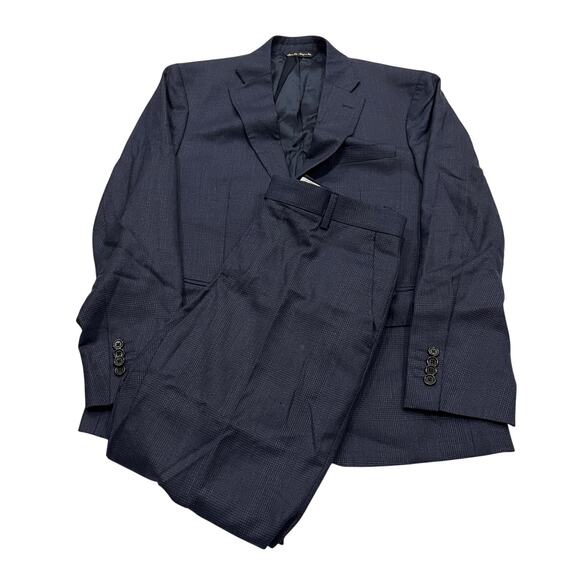 13-35 ERMENEGILDO ZEGNA Men's Superfine Australian Wool Suit Black Size 38 - Picture 1 of 16